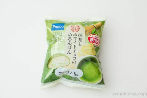 宇治抹茶とホワイトチョコのめろんぱん【Pasco】パッケージ写真