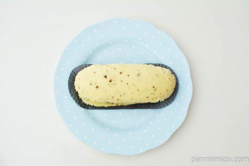 チョコバナナ蒸しパン（チョコクリーム＆バナナクリーム）上から見た図