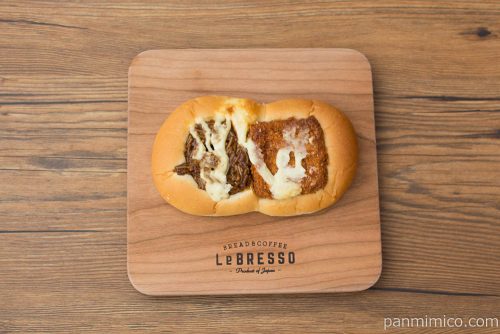 折ってみたらモダン焼き！?パン【ローソン】上から見た図