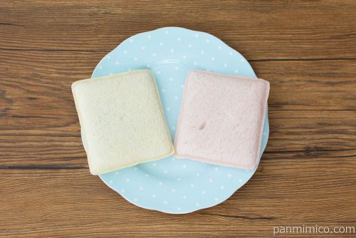 「鬼滅の刃」ランチパック 炭治郎のメロンクリームと禰豆子のいちごクリーム【ローソン】上から見た図