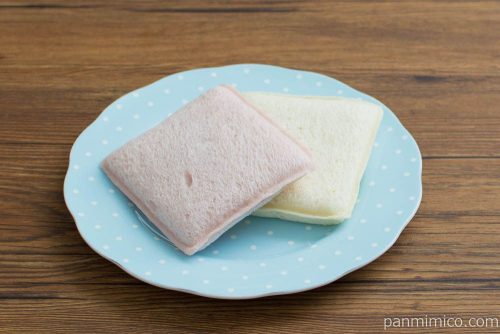 「鬼滅の刃」ランチパック 炭治郎のメロンクリームと禰豆子のいちごクリーム【ローソン】横から見た図