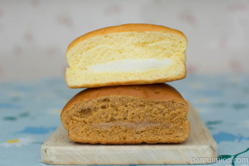 ２色の牛乳パン（コーヒー＆ミルク）【セブンイレブン】断面図