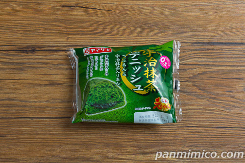 宇治抹茶デニッシュ（つぶあん＆宇治抹茶入りあん）【ヤマザキ】パッケージの写真