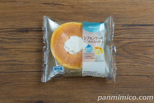 シフォンケーキ（バニラホイップ＆カスタード）【ヤマザキ】パッケージの写真