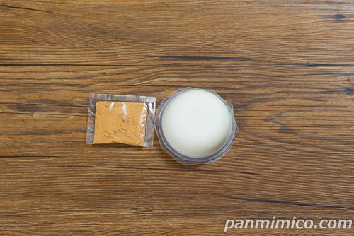 徳島産業　みるくわらび餅　きなこ付き【ローソン】上から撮った写真