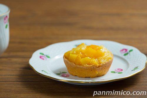 2種のフルーツタルト（黄桃＆パイン）【ヤマザキ】斜めから撮った写真