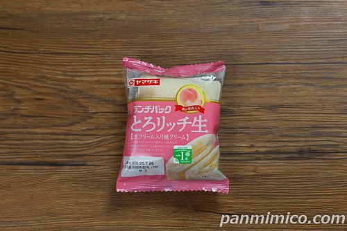 ランチパック（とろリッチ生）生クリーム入り桃クリーム【ヤマザキ】パッケージの写真