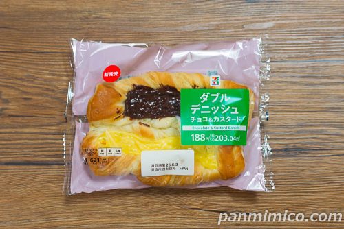 ７Ｐダブルデニッシュ　チョコ＆カスタード【セブンイレブン】パッケージの写真