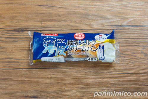 ヤマザキ「薄皮練乳ミルククリームパン（4個入）」パッケージの写真